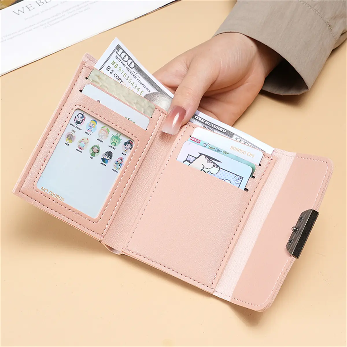 Factory direct new small wallet female short Korean version of the tide folding personality cute mini fashion wallet for student