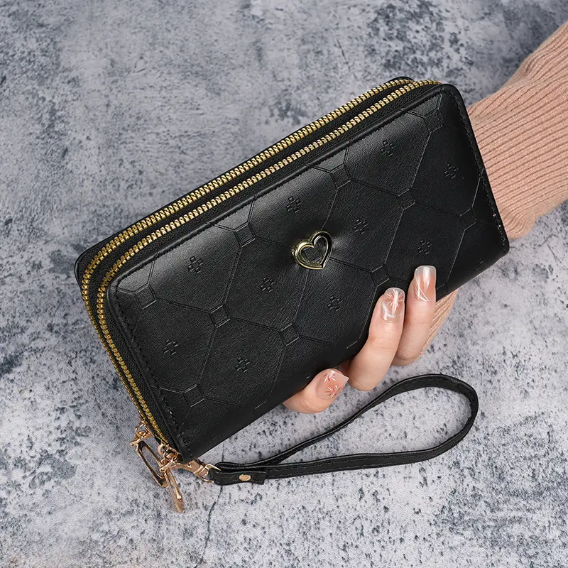 Personality new purse girls long double zipper wallet luxury Japan and South Korea fashion large capacity clutch bag 20%