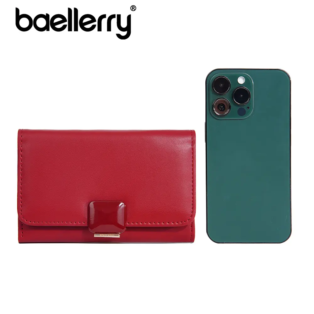 Baellerry Mini Zip Wallet for Women Gift - PU Multifunctional Travel Purse, Slim RFID-Free Card Case