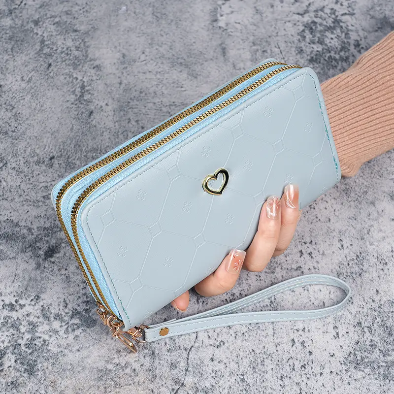 Personality new purse girls long double zipper wallet luxury Japan and South Korea fashion large capacity clutch bag 20%