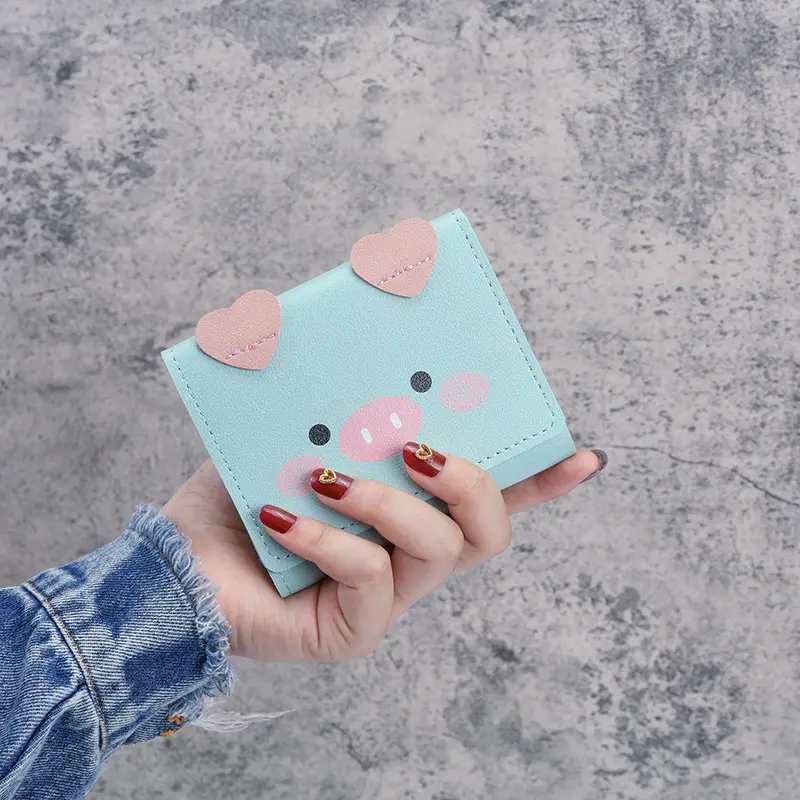 Wholesale foreign trade short wallet female cartoon cute student wallet Korean version of multi-card ladies wallet