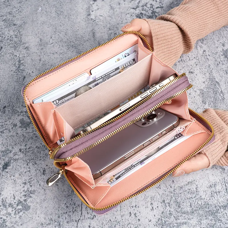 Personality new purse girls long double zipper wallet luxury Japan and South Korea fashion large capacity clutch bag 20%