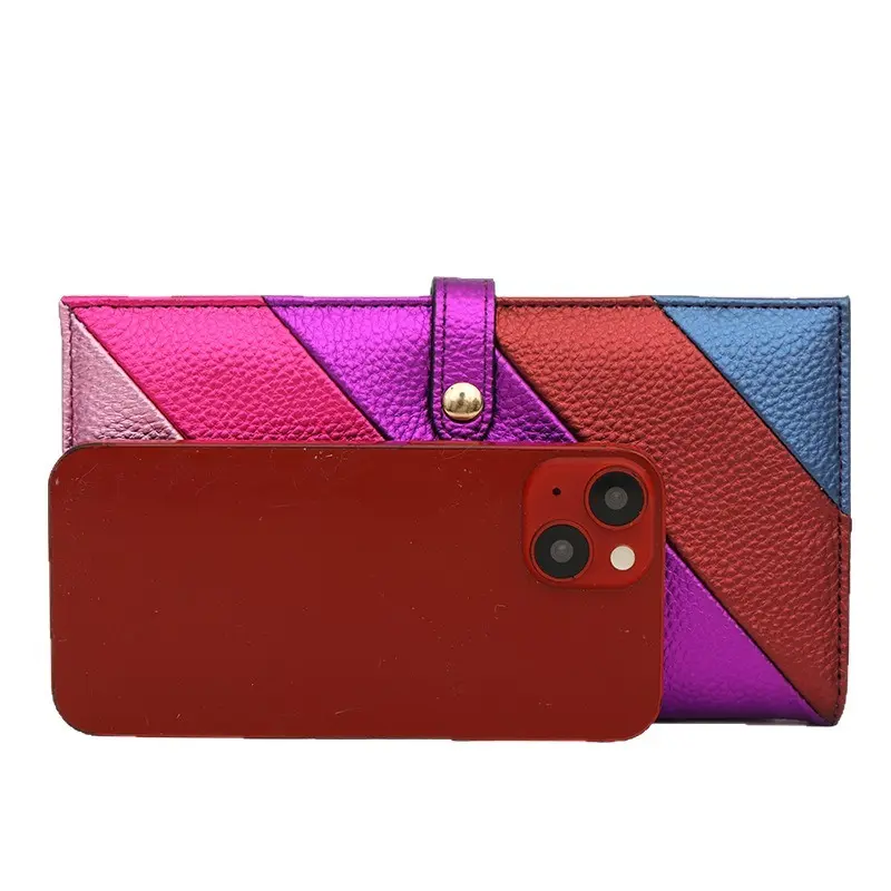 Fashionable Style Colorful Ladies High-end Striped Avant-garde Dinner Wallet Clutch