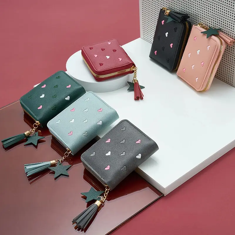 New Mini Wallet Multi functional Wallet Embroidered Wallet Clip Women's Zero Wallet