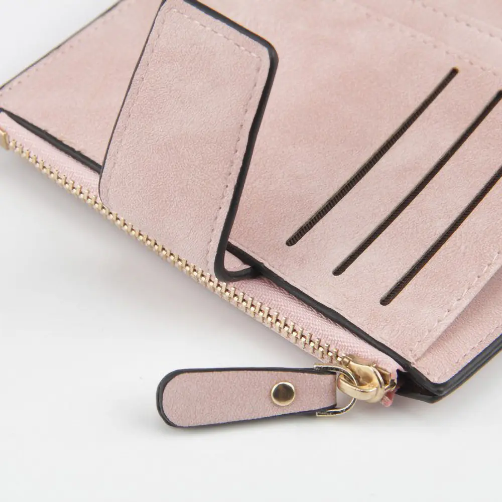 Baellerry Compact Pu women's Wallet 2025 - Fashion Zipper Closure, Multi-Pocket Organizer (ID/Coins/Cards)