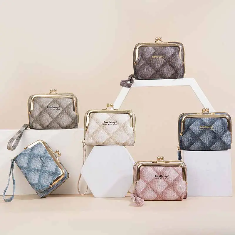 2025 New Women Mini Small Wallet Zipper Short Style Purse Fashion Large Capacity Multi Card Slot Organ Coin Purse Zipper Cartera