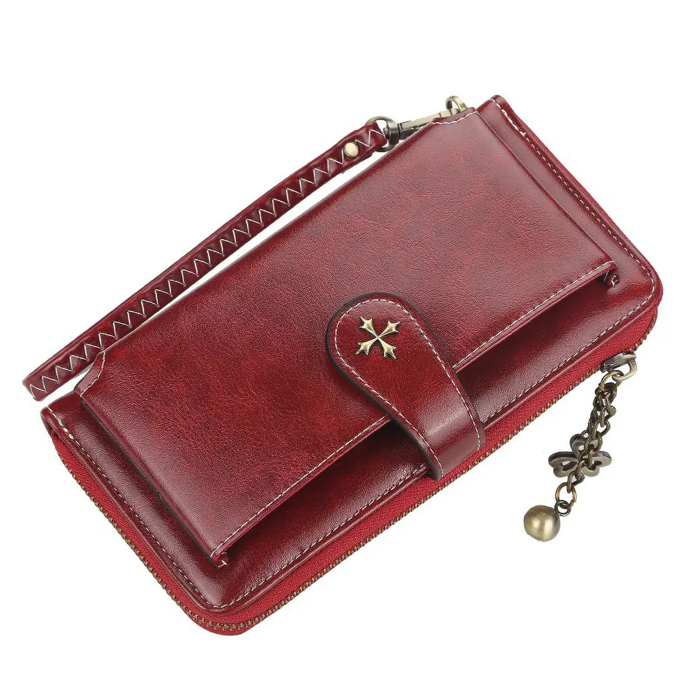 Baellerry Pebble Grain Vegan Wallet 2025 - Women's Pure Tone RFID-Free Organizer, Large Capacity Card Holder Gift