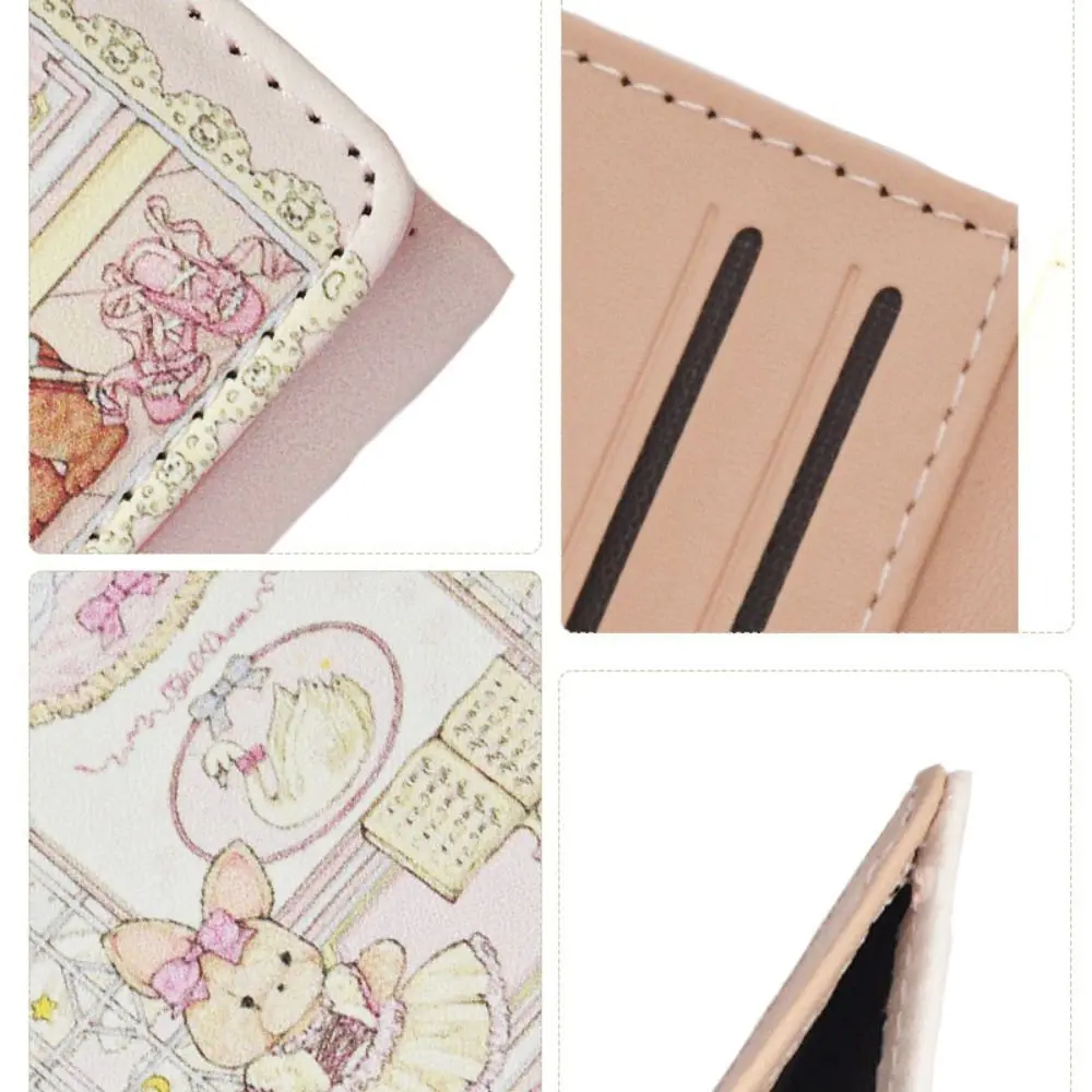 Girl Wallet Design Cute Bear and Rabbit Fashion Foldable Portable Design Short Wallet Coin Purses