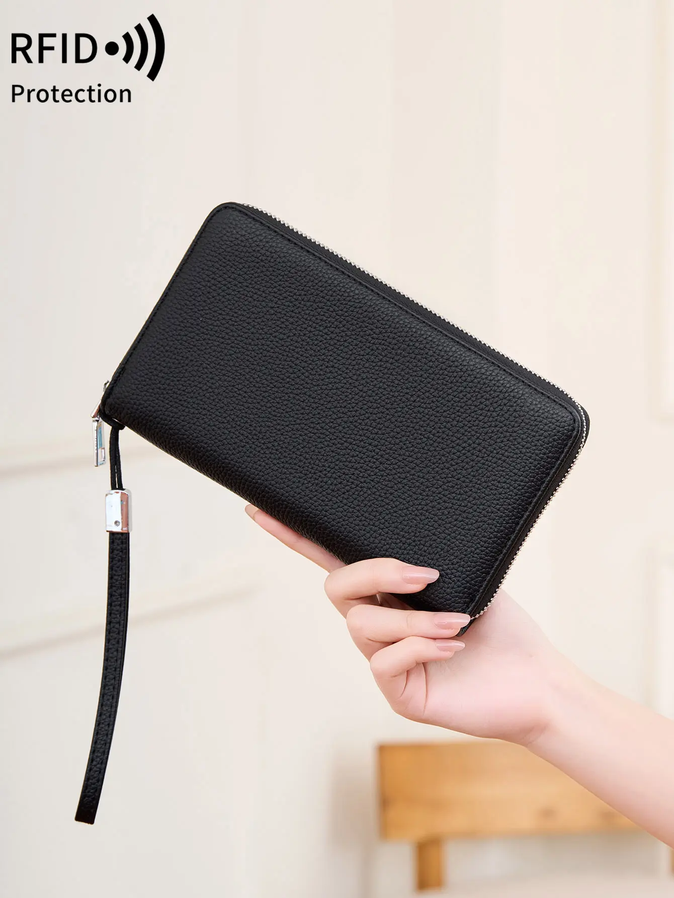 NEW RFID Blocking Women's long Wallet Fashion Vintage Leopard Print Multifunction Large Capacity Double-Fold Credit Card Holder