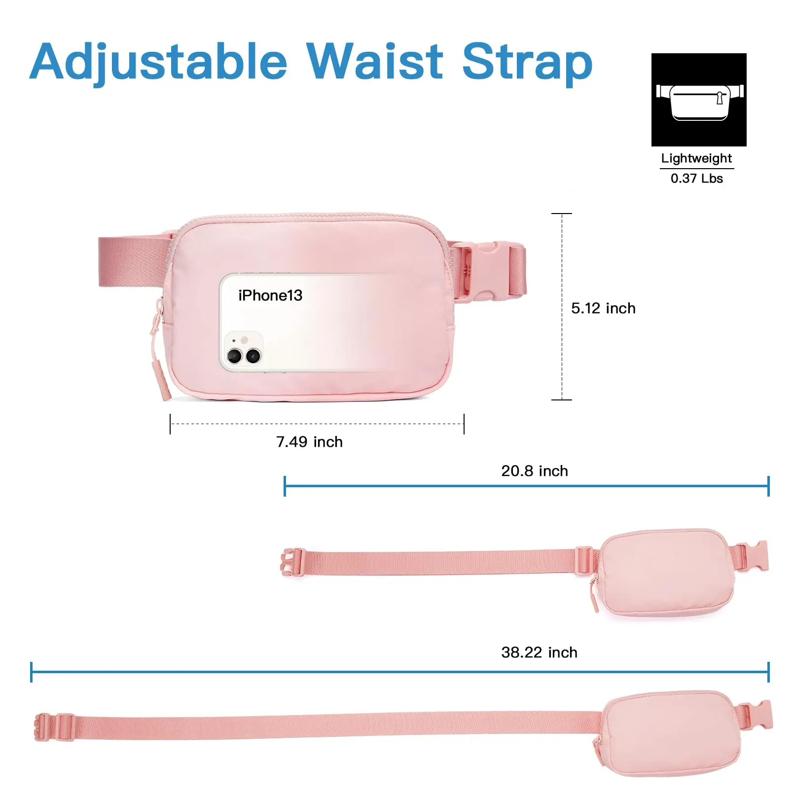 Fanny Pack Belt Bag Women Men Same Style Waterproof Waist Bag Adjustables Crossbody Outdoor Sports Mobile Phone Holder