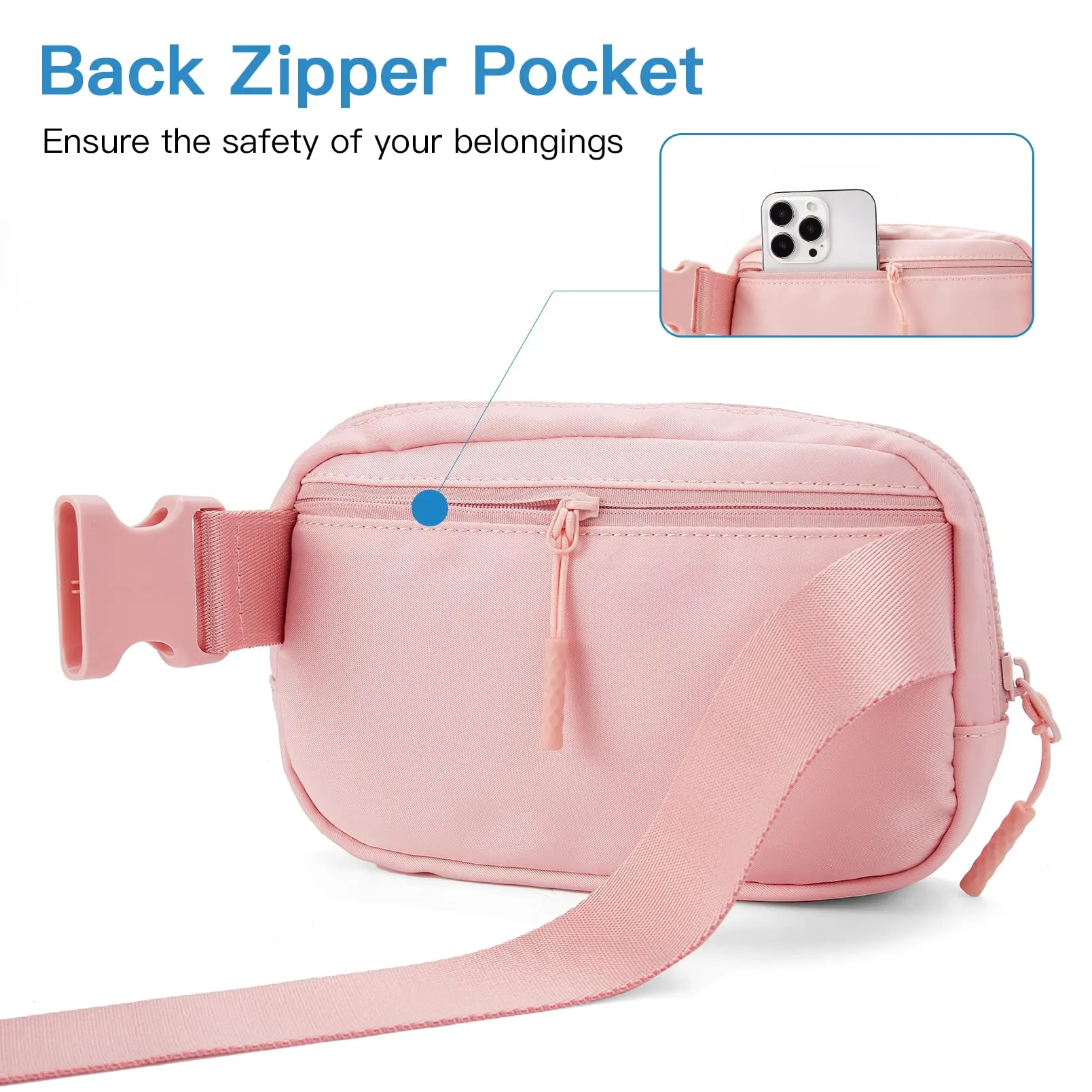 Fanny Pack Belt Bag Women Men Same Style Waterproof Waist Bag Adjustables Crossbody Outdoor Sports Mobile Phone Holder