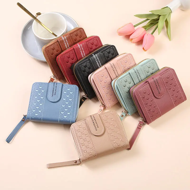 Fashion Women Short Wallets Large Capacity Zipper Female Coin Purse With Card Holder Money Bags Versatile Small Handbags