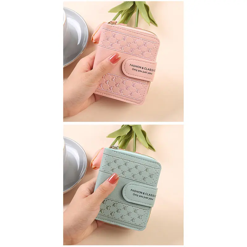 Fashion Women Short Wallets Large Capacity Zipper Female Coin Purse With Card Holder Money Bags Versatile Small Handbags