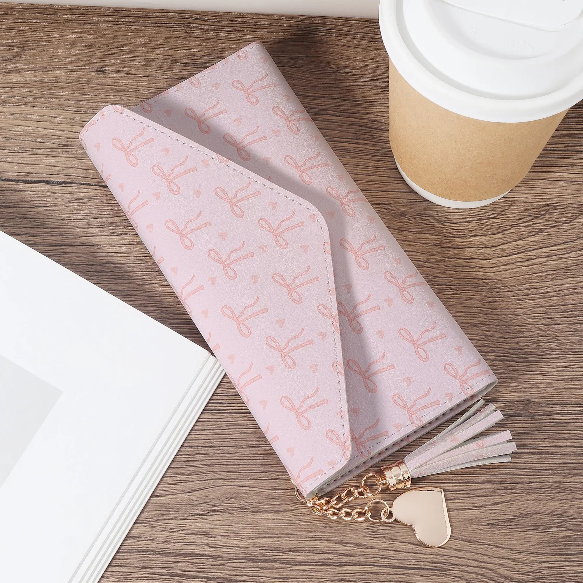 New Women's Long Wallet, Multi Card Slot Function Wallet, Women's Elegant Cotton Fabric Folding Wallet with Card Slot and Zipper