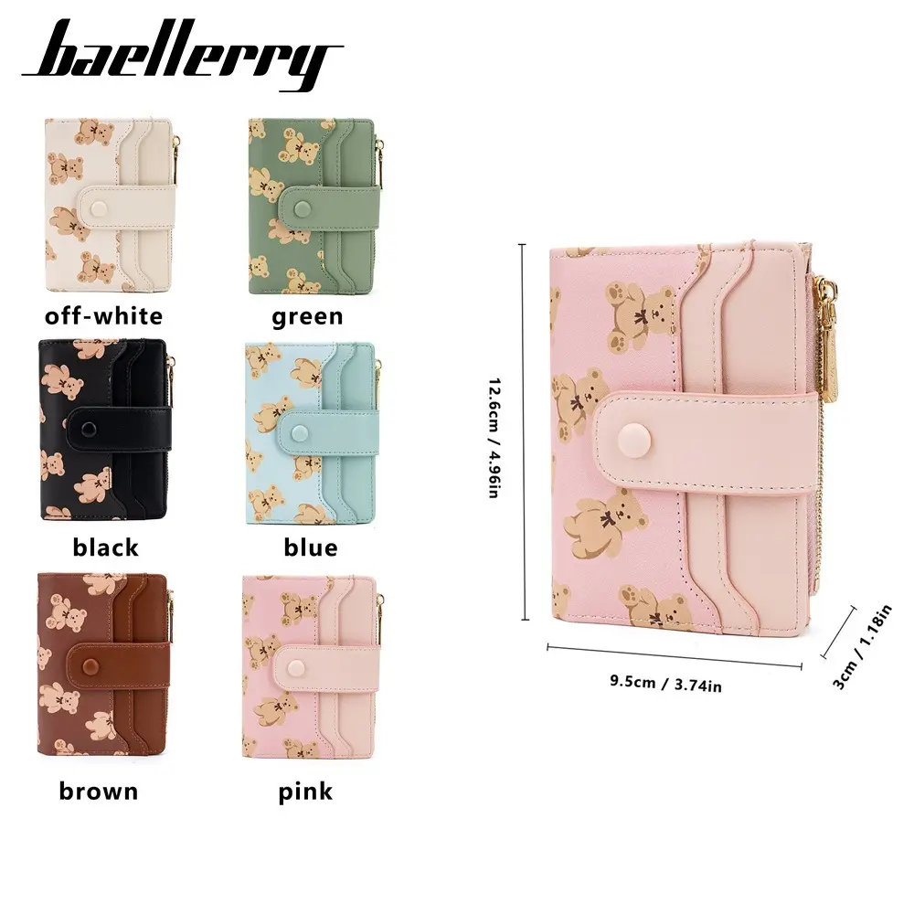 New Wallet for Women - Short PU Leather Card Bag with 4 Slots & Coin Pocket (Lightweight Gift)