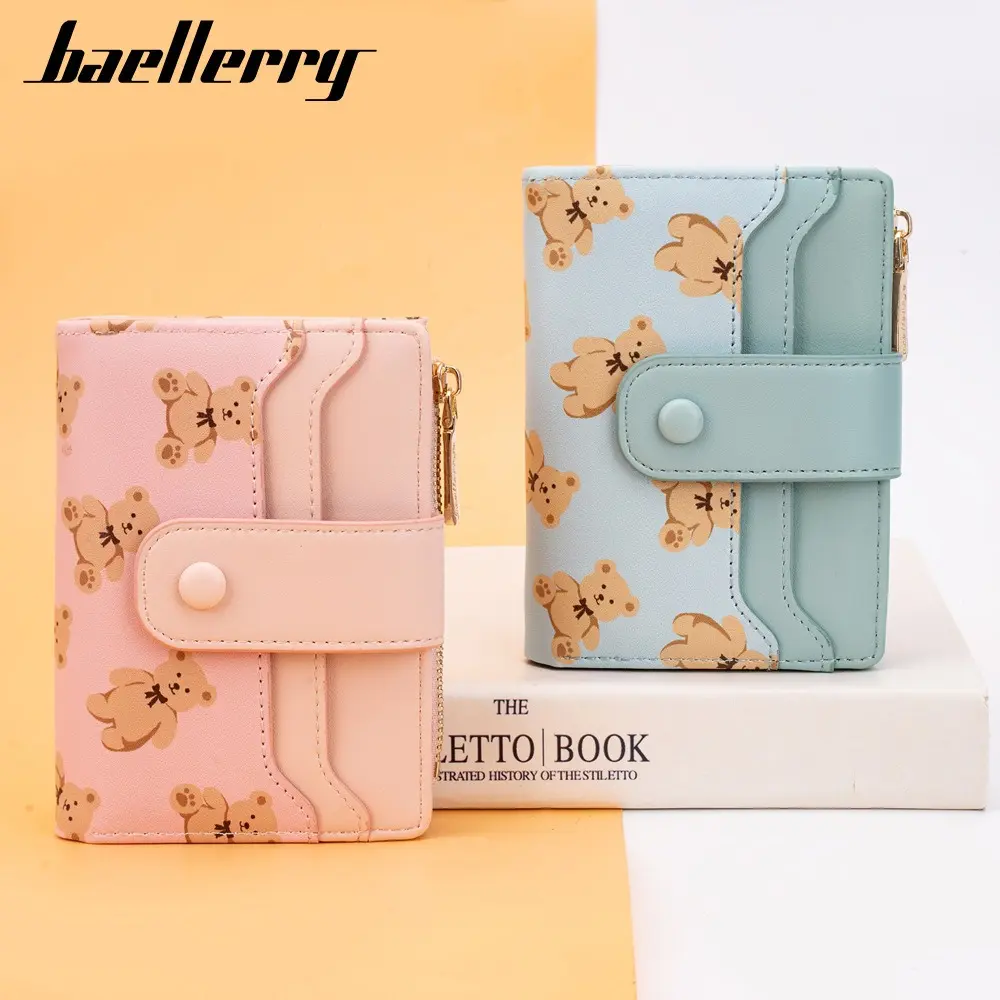 New Wallet for Women - Short PU Leather Card Bag with 4 Slots & Coin Pocket (Lightweight Gift)