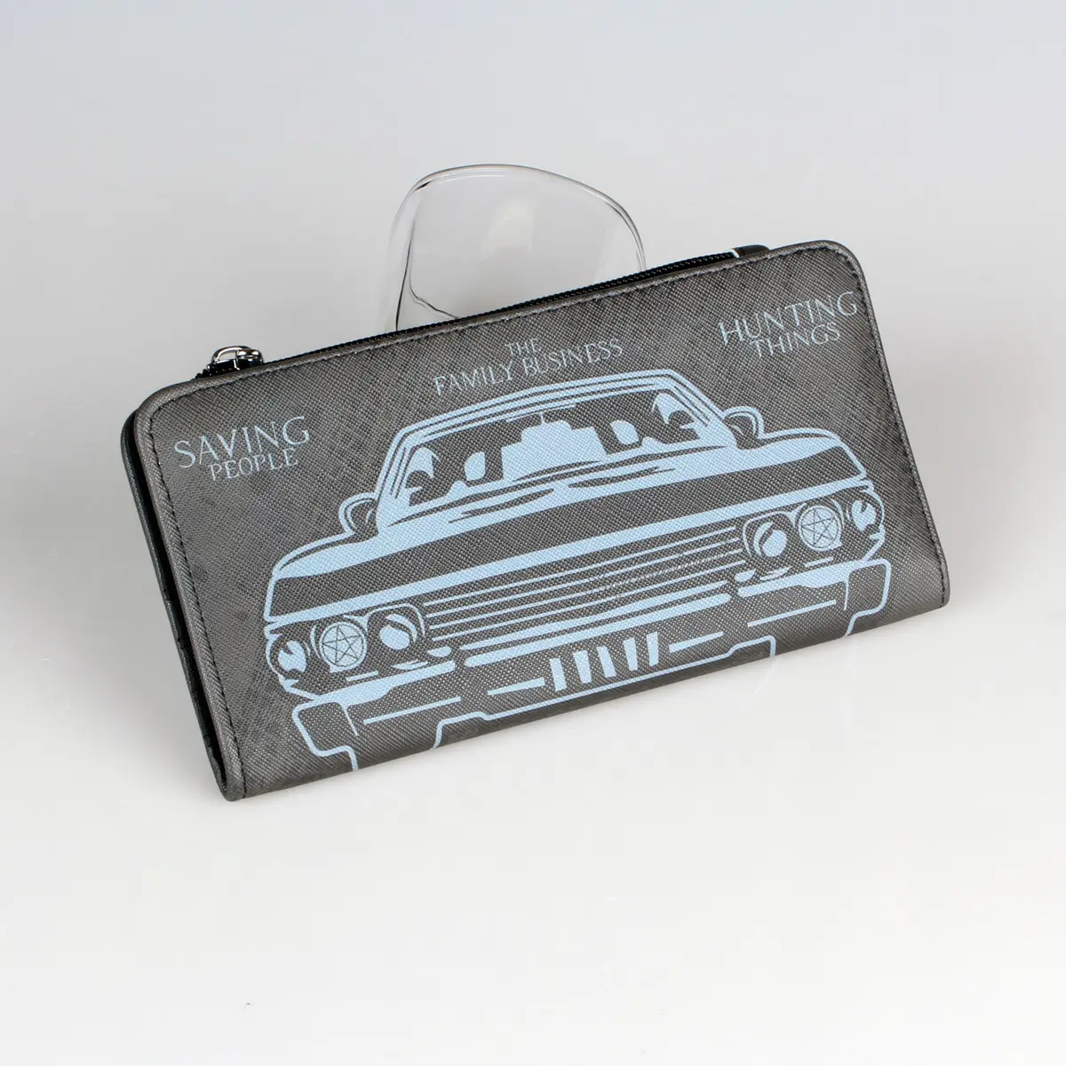 Retro Car Pattern Zipper Clutch Storage Bag, Lightweight Versatile Makeup Bag For Women