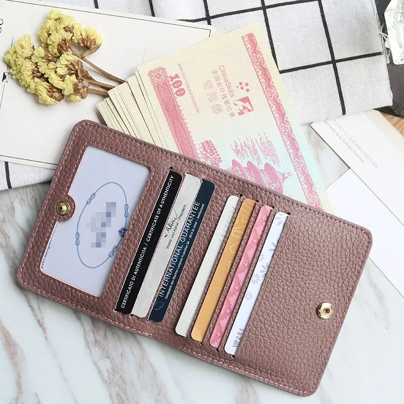100% Genuine Cow Leather Slim Cardholder Smart Wallet Ladies Simple Cowhide Credit Card Holders Ultra Thin Wallet Women's Purse
