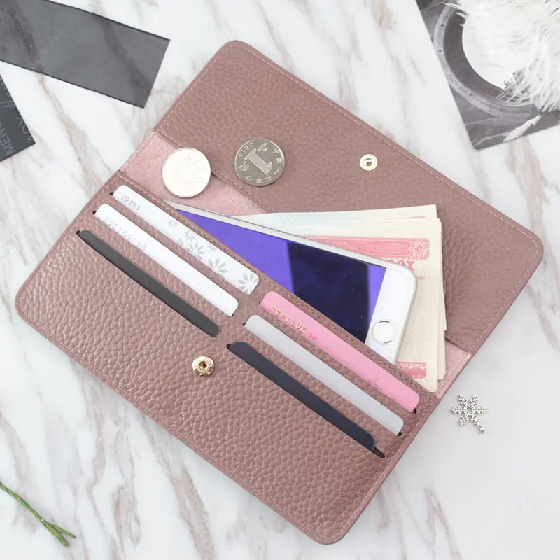 100% Genuine Cow Leather Slim Cardholder Smart Wallet Ladies Simple Cowhide Credit Card Holders Ultra Thin Wallet Women's Purse