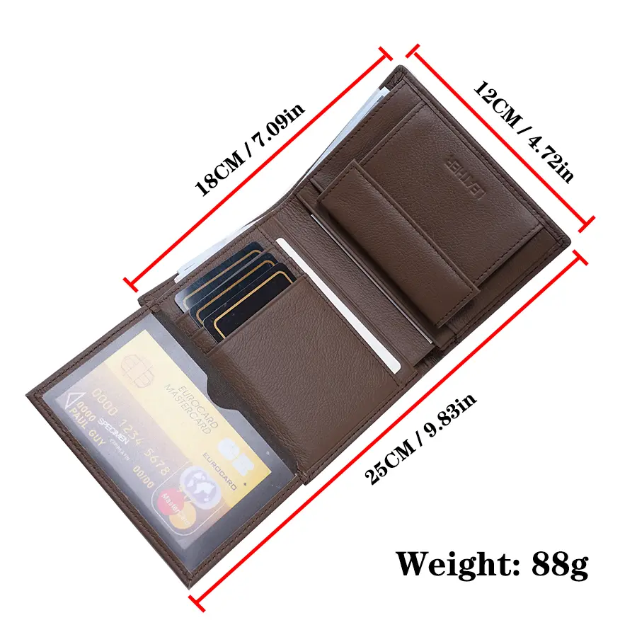 Genuine Leather Men Wallets Short Male Purse Card Holder Wallet Men Fashion RFID anti-theft Wallet for men and women