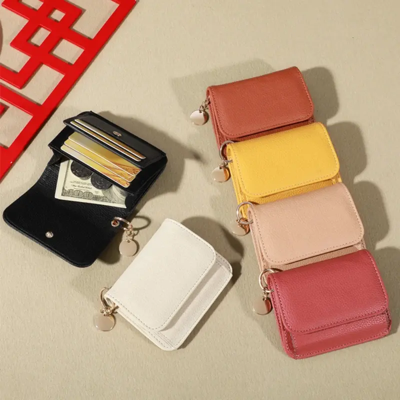 New Korean Style Women's Wallet, Solid Color Simple Coin Purse Portable Credit Card Storage Bag