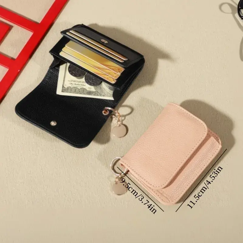 New Korean Style Women's Wallet, Solid Color Simple Coin Purse Portable Credit Card Storage Bag