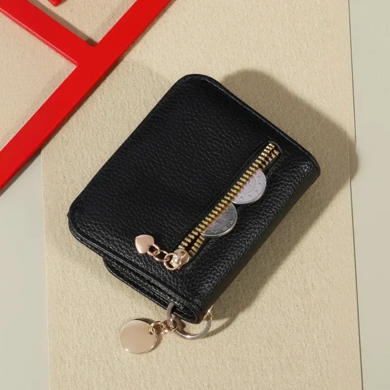 New Korean Style Women's Wallet, Solid Color Simple Coin Purse Portable Credit Card Storage Bag