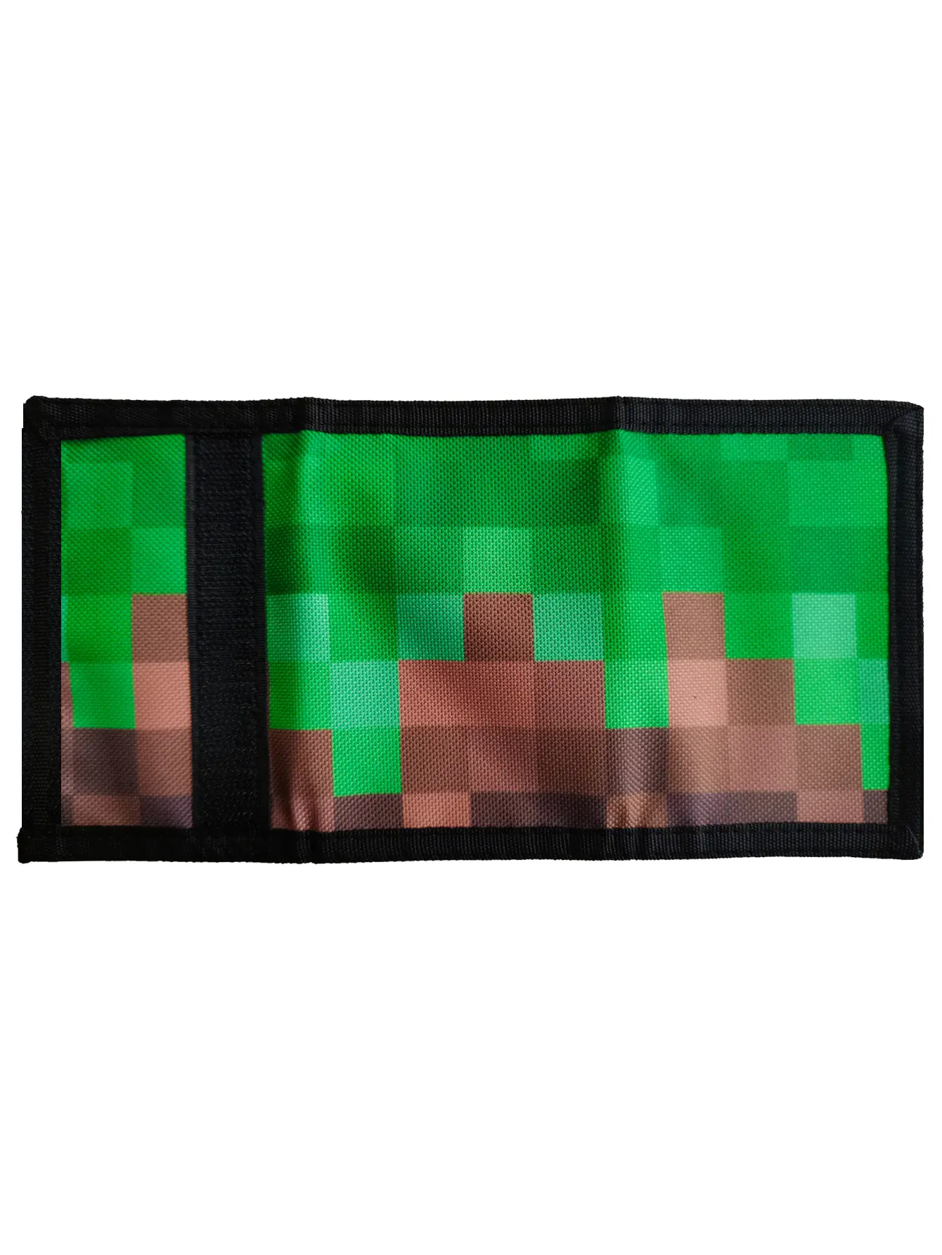 Green Geometric Patterned Tri-Fold Wallet with RFID Blocking, Lightweight Polyester Material, Unlined with Wet Wipe Cleaning