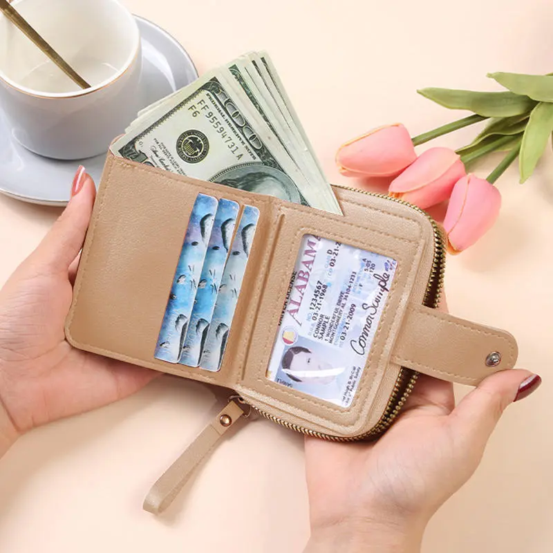 Short Wallet For Women 2025 Fashion Simple New Large Capacity Versatile Heart Color Clutch Zipper Buckle Coin Purse Female Bag