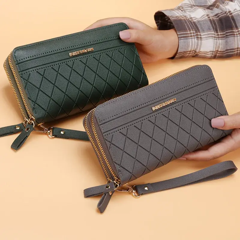 Simple Pu Leather Wallet for Women Tassel Coin Purse Card Holder Designer Women's Wallet Double Zipper Female Clutch Money Bags