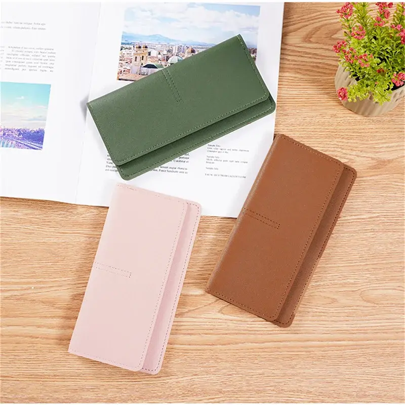 Women Wallets Genuine Leather Female Long Wallet New Zipper Bag Multicolor Splicing Wild Coin Purse Billetera Mujer