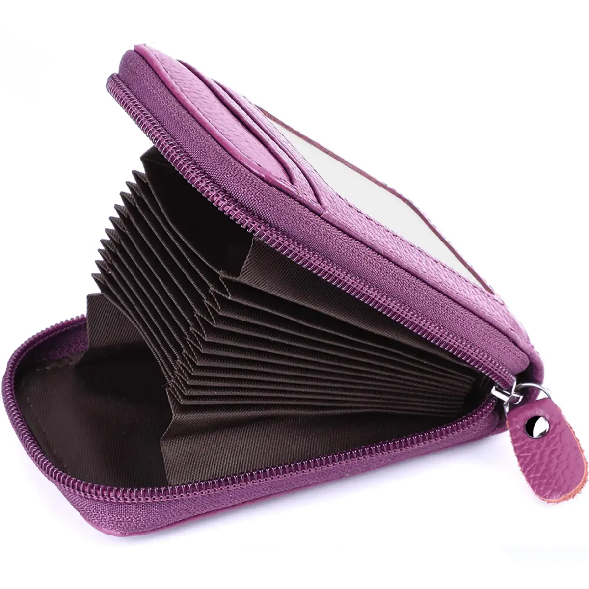 Women's Credit Card Wallet Multi Card Case Wallet with ID Window Zipper Card Cases Holder for Women Business Multifunction Purse