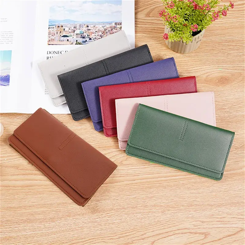 Women Wallets Genuine Leather Female Long Wallet New Zipper Bag Multicolor Splicing Wild Coin Purse Billetera Mujer