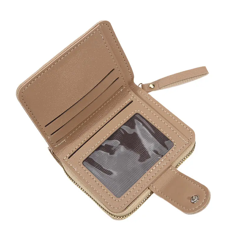 Short Wallet For Women 2025 Fashion Simple New Large Capacity Versatile Heart Color Clutch Zipper Buckle Coin Purse Female Bag
