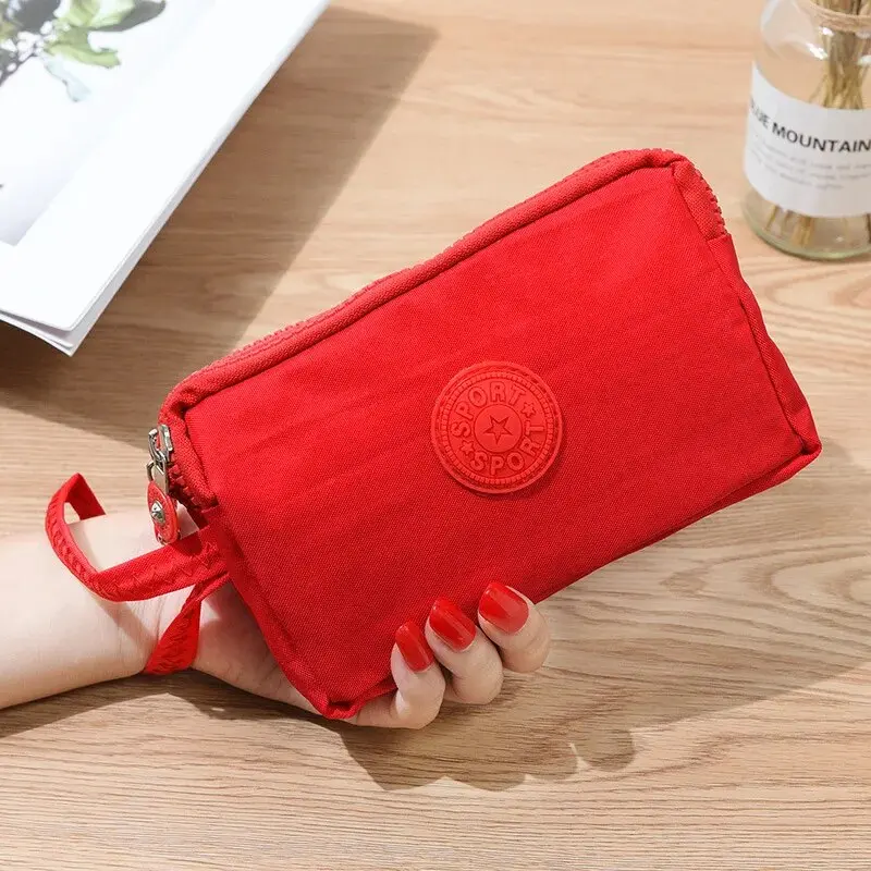 Women Portable Wallets Nylon Coin Purse New Korean Large Capacity Portable Oxford Cloth Coin Wallet Waterproof