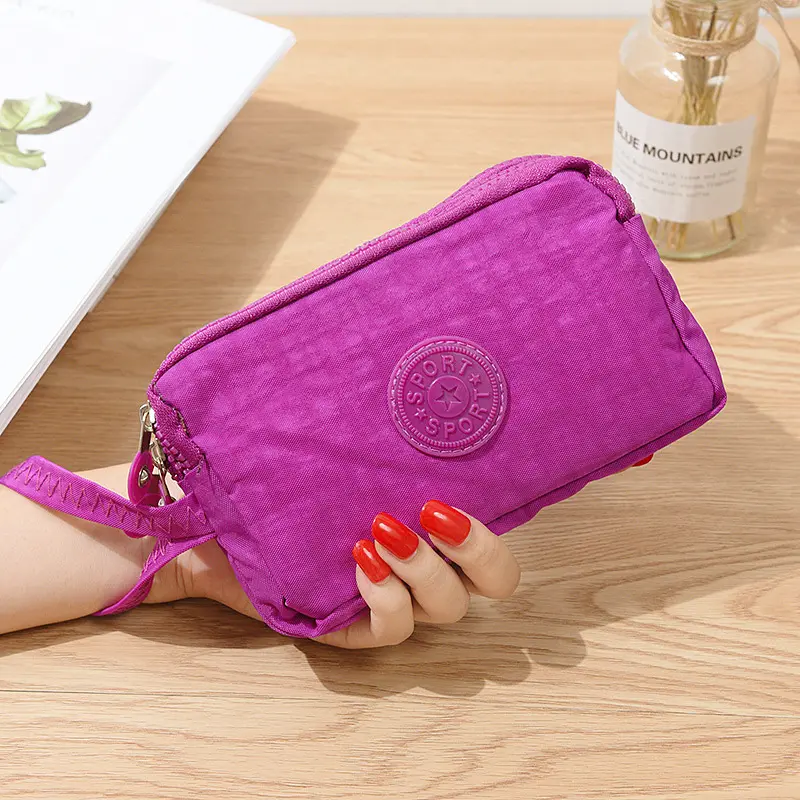 Women Portable Wallets Nylon Coin Purse New Korean Large Capacity Portable Oxford Cloth Coin Wallet Waterproof