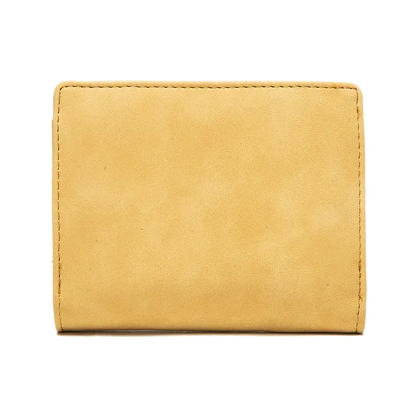 Purse women's short 2023 new niche design simple retro frosted leaf women's purse fashion coin purse zipper folding student wall