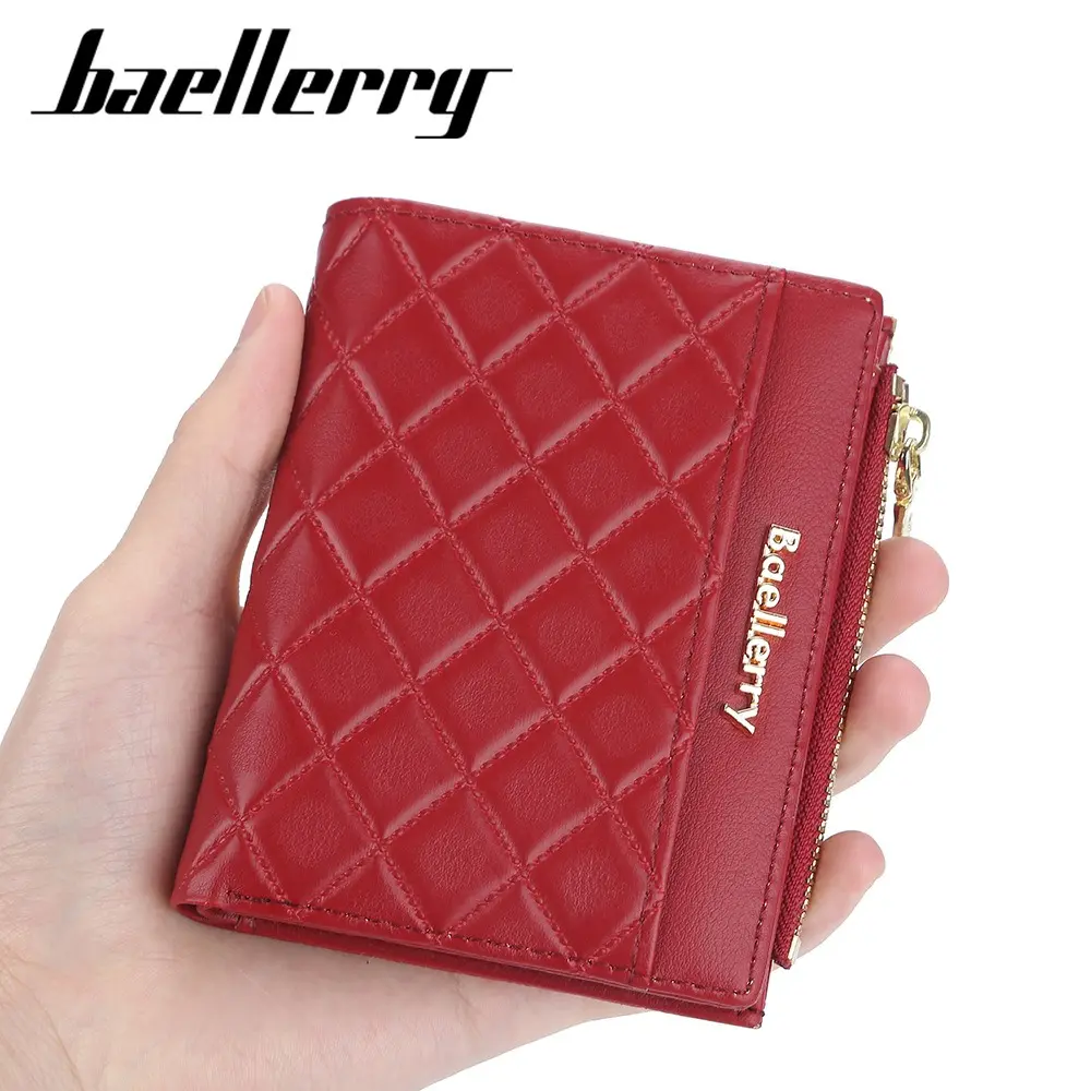 Baellerry Monochrome Work Purse 2025 - Women's RFID-Free PU Wallet, Spacious Multi-Pocket Card Holder with ID Window