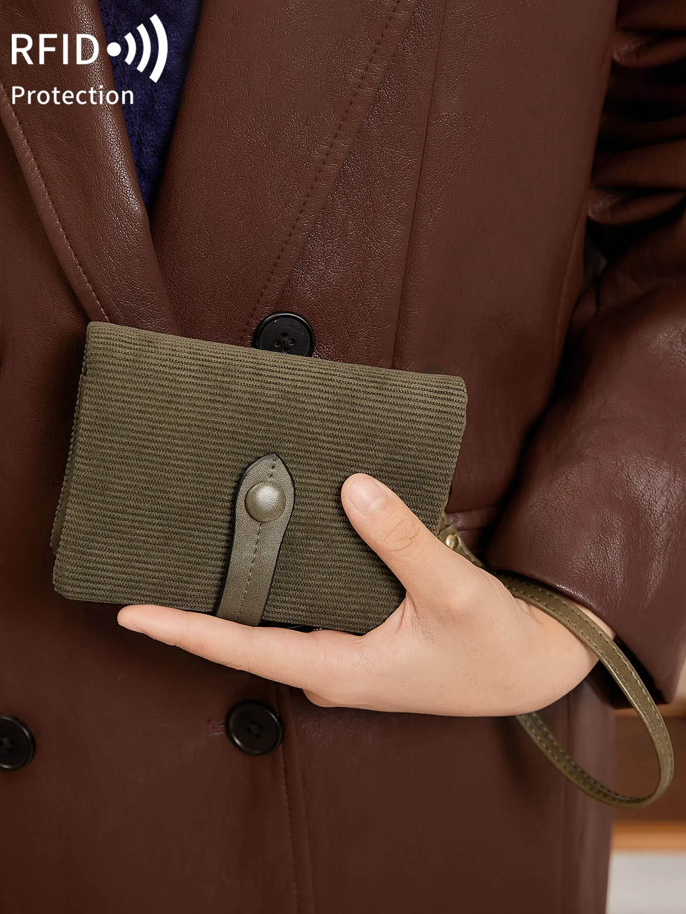 MIYIN Women's Small Bifold Leather Wallet RFID Blocking Women's Wristlet with Card Holder ID Window Coin Purse Zipper Clutch