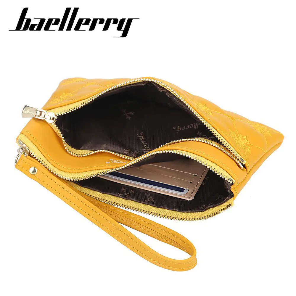 Baellerry Pebble Grain Women's Wallet - Large Capacity Long Design with 4 Slots, Zippered RFID-Blocking Alternative
