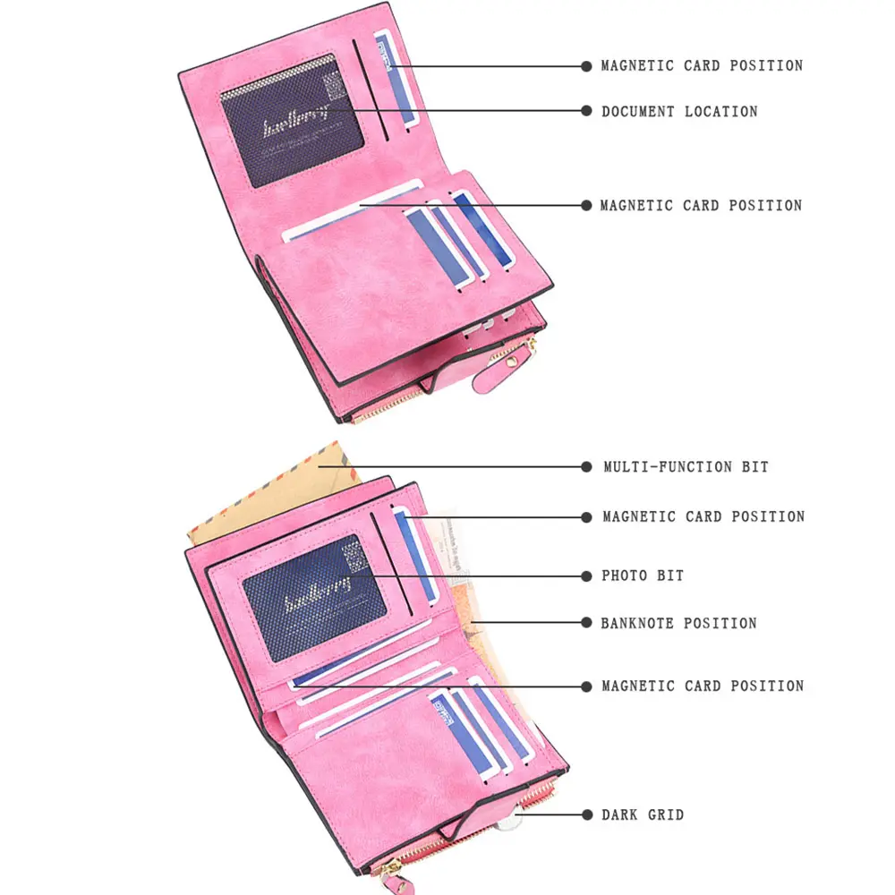 2023 Fashion Women Wallets New Small Wallets Zipper PU Leather Quality Female Purse Card Holder Wallet