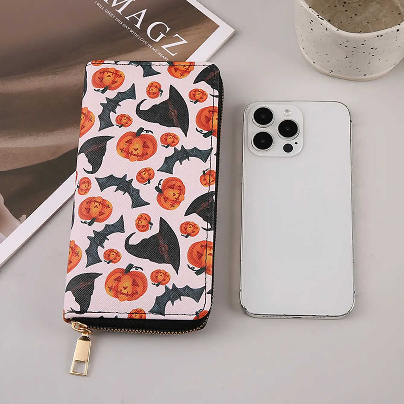 Halloween special high-definition printed pattern long wallet for women's wallet