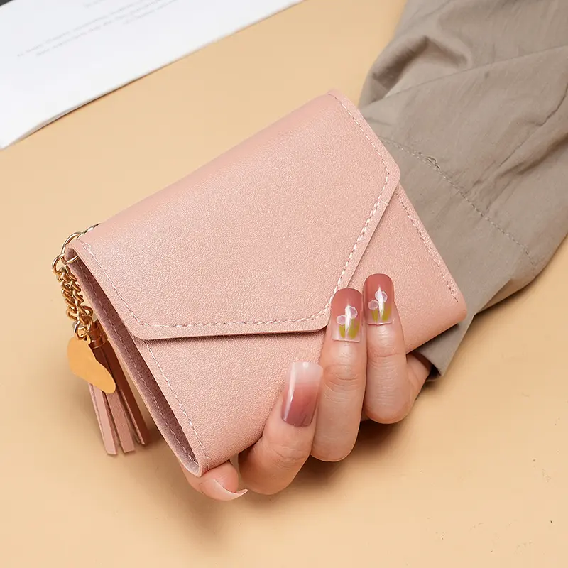 2025 new female purse length cute tassel mini coin purse multi-card student wallet fashion Joker.