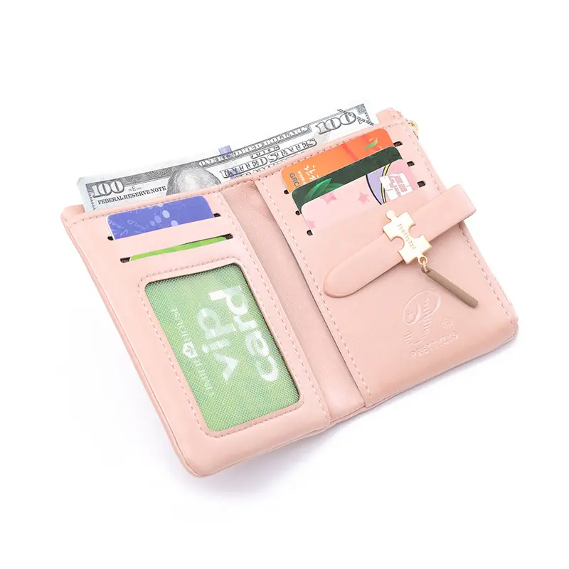 Autumn and winter new women's short wallet Korean Pu leather zipper folding zipper buckle small female fashion gift boutique hig