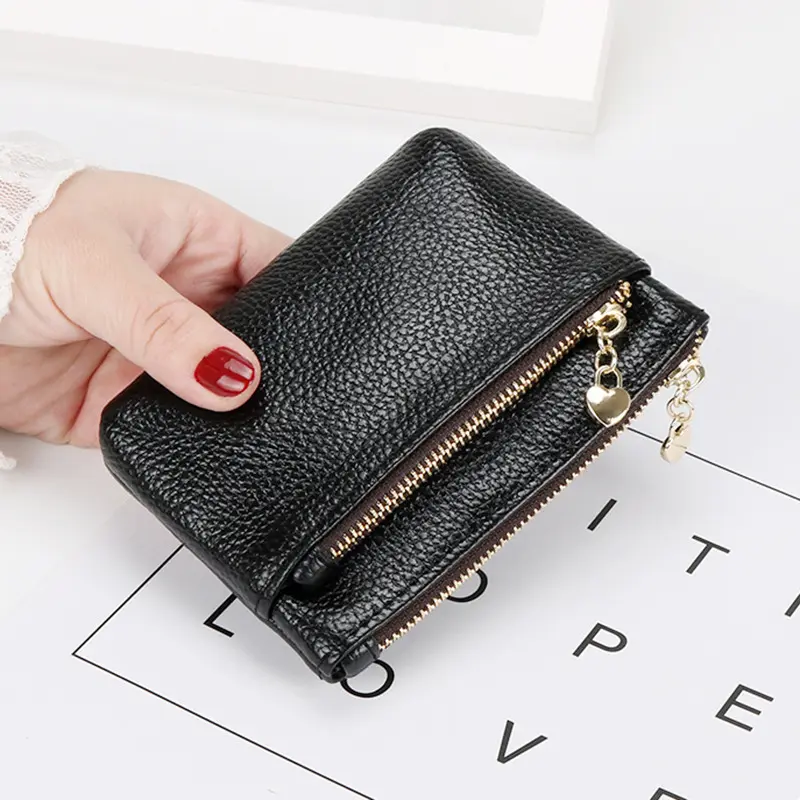 1Pcs PU Leather Coin Purse Women Mini Change Purses Kids Coin Pocket Wallets Key Chain Holder Zipper Pouch Card Holder Wallet