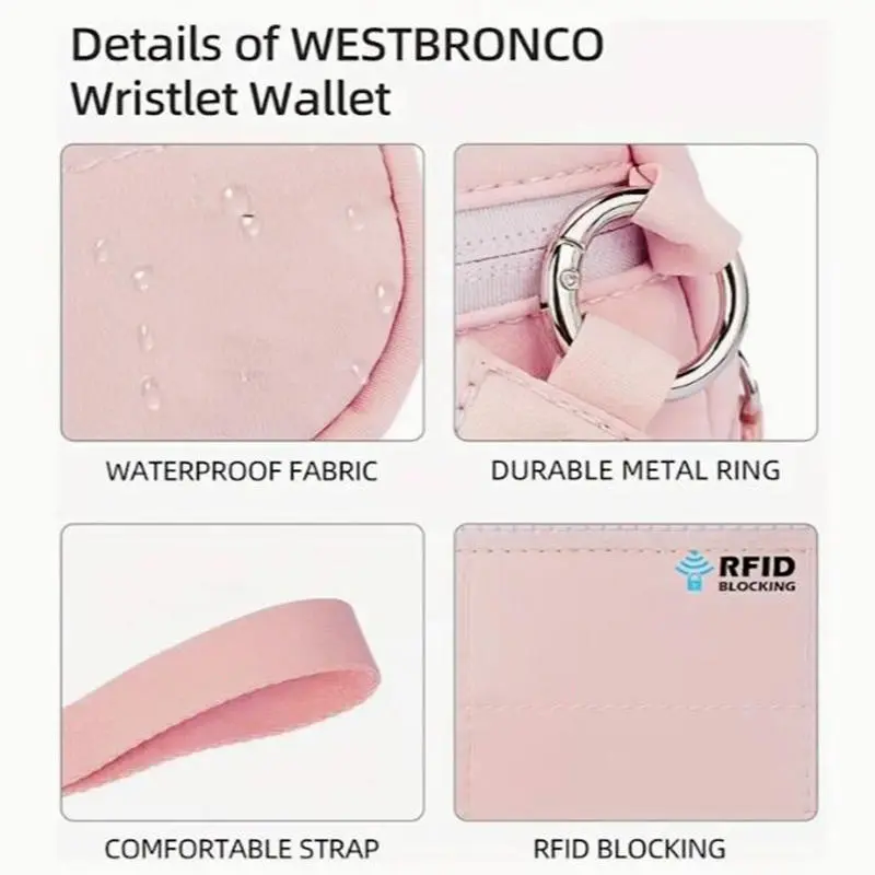 Women Wristlet Wallet Quilted Coin Purse with 3 Zipper Credit Card Holder Purse Portable Phone Case Outdoor Travel Bag