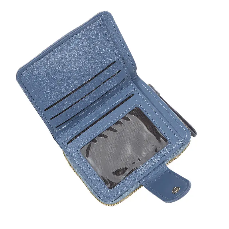 Short Wallet For Women Fashion Simple New Large Capacity Versatile Heart Color Clutch Zipper Buckle Coin Purse Female Bag