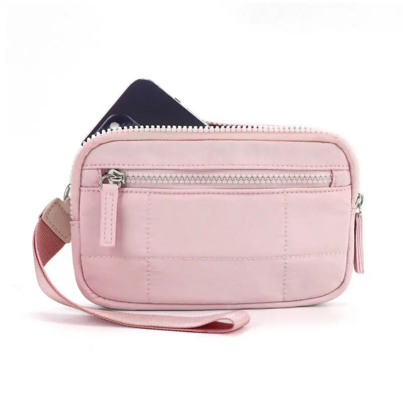 Women Wristlet Wallet Quilted Coin Purse with 3 Zipper Credit Card Holder Purse Portable Phone Case Outdoor Travel Bag