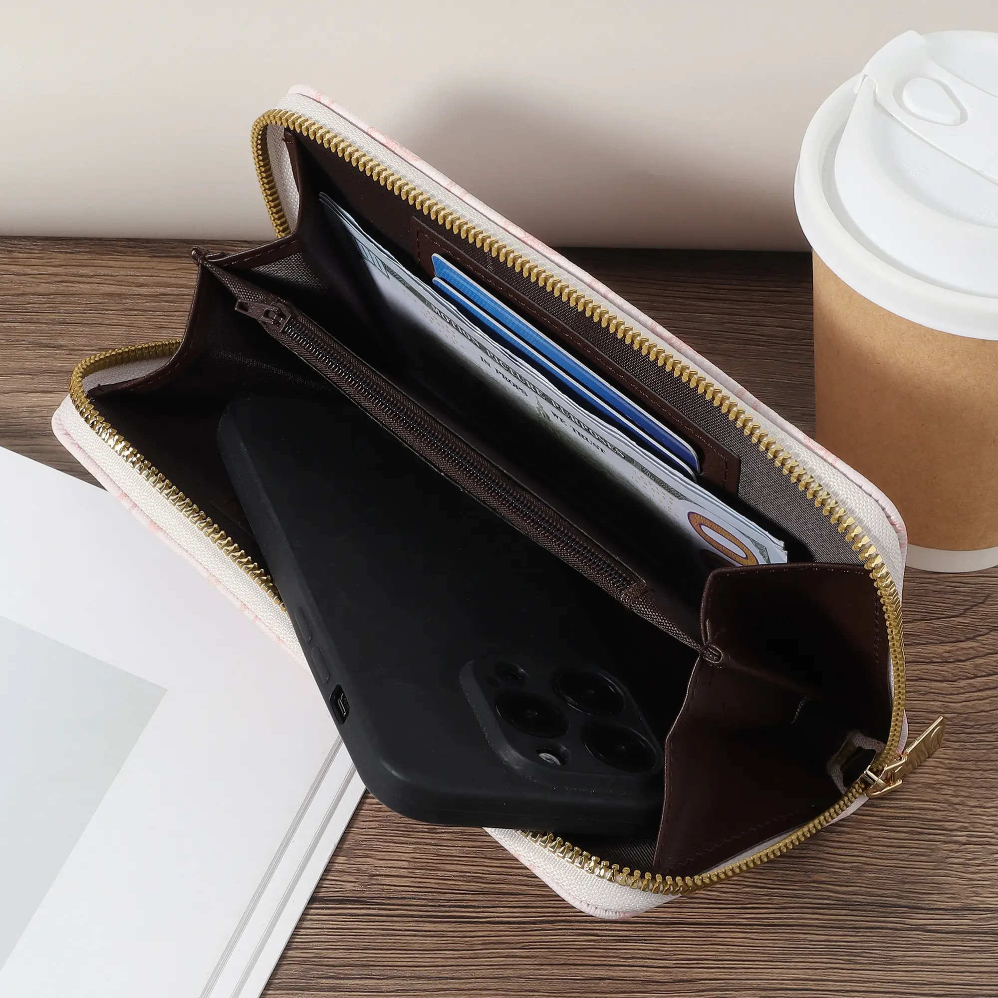 New Fashionable Women's Letter Detail Long Wallet, Fashionable Wallet with Multiple Card Slots, Women's Multi functional Ultra T