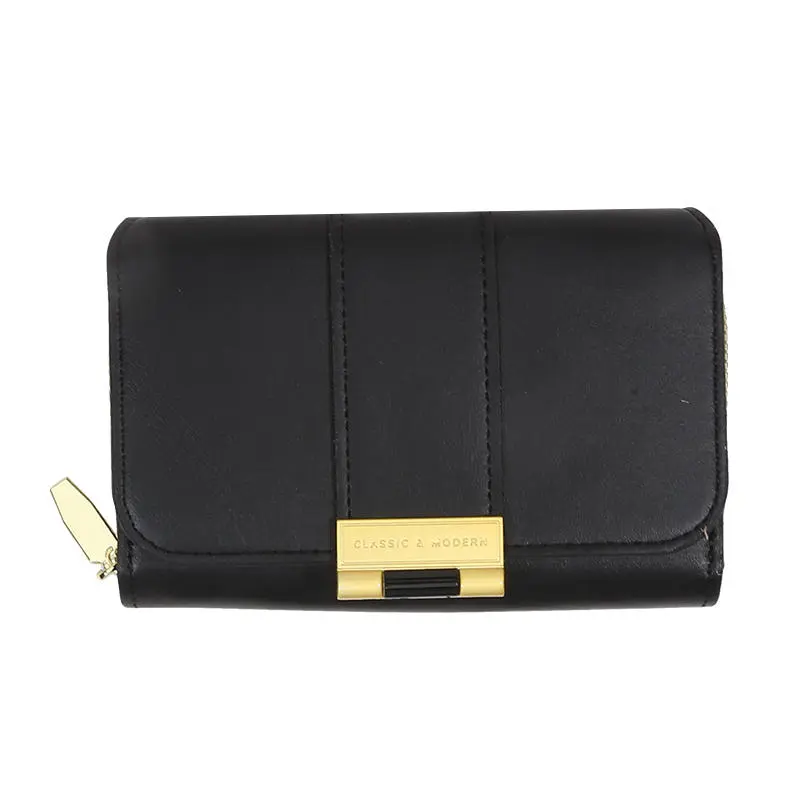Women Three Fold Wallet Fashion Solid Color Coin Purse Multifunctional  Female Long Women Purses Zipper Card Holder